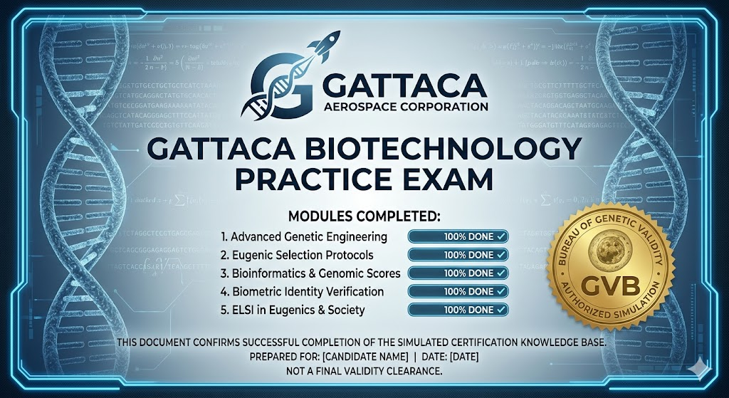 GATTACA Biotechnology Practice Exam Banner