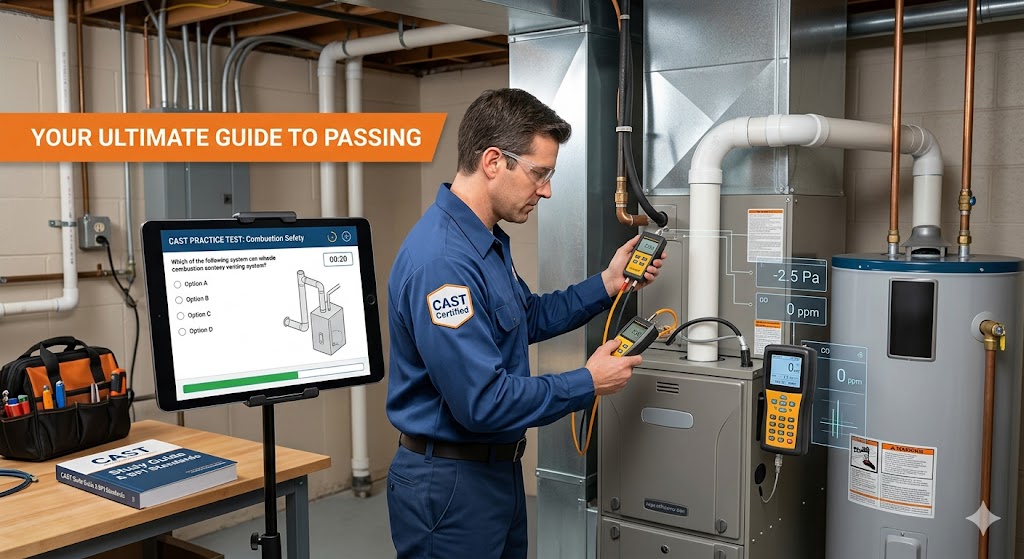Combustion Appliances Safety Test (CAST) Practice Test Banner