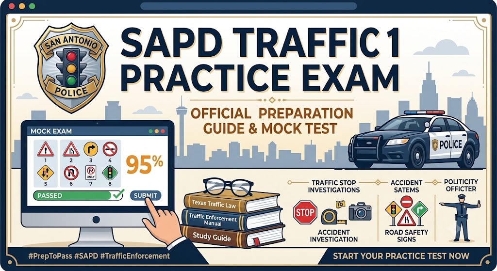 SAPD Traffic 1 Practice Test Banner