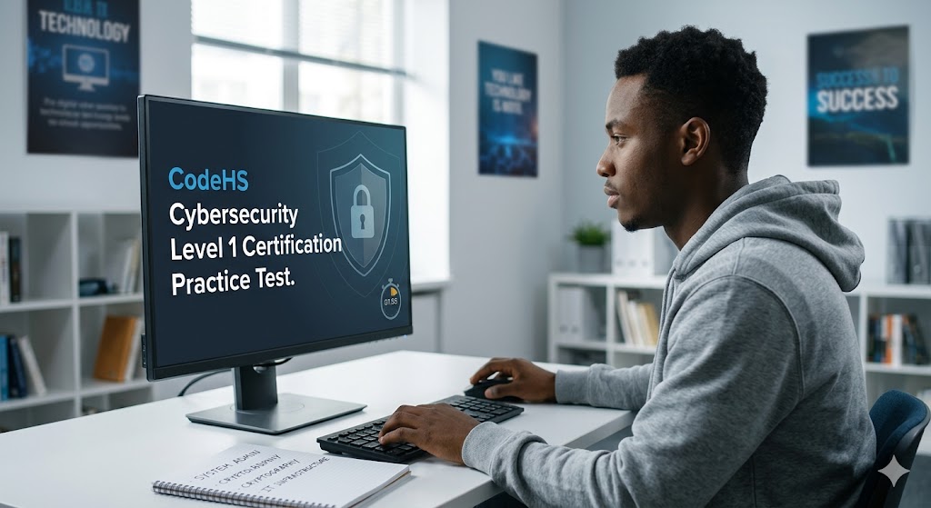 CodeHS Cybersecurity Level 1 Certification Practice Test Banner