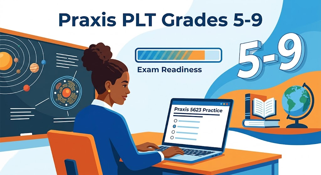 Praxis Principles of Learning and Teaching Grades 5 9 5623 Practice Test 2026 | Exam Prep Questions Banner