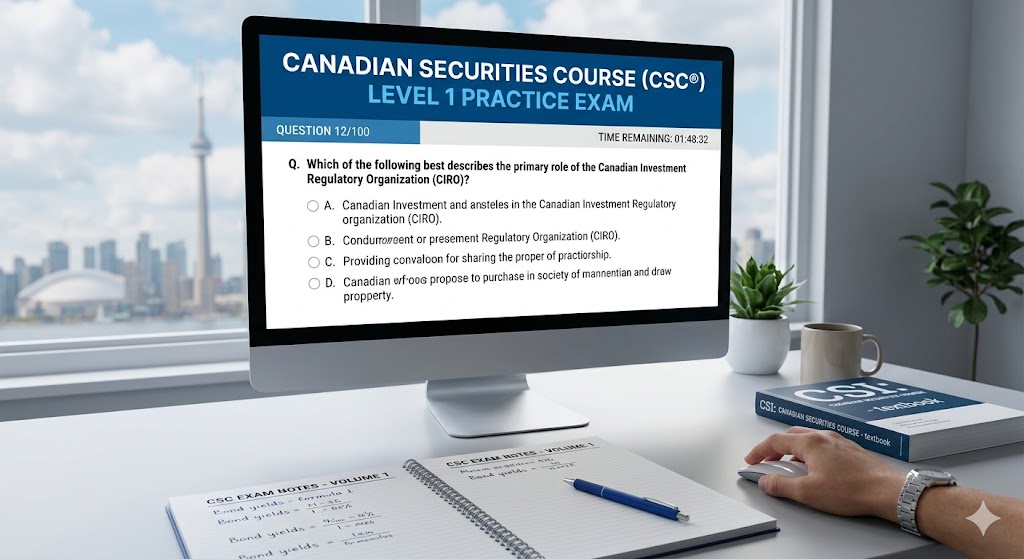 Canadian Securities Course (CSC) Level 1 Practice Exam Banner