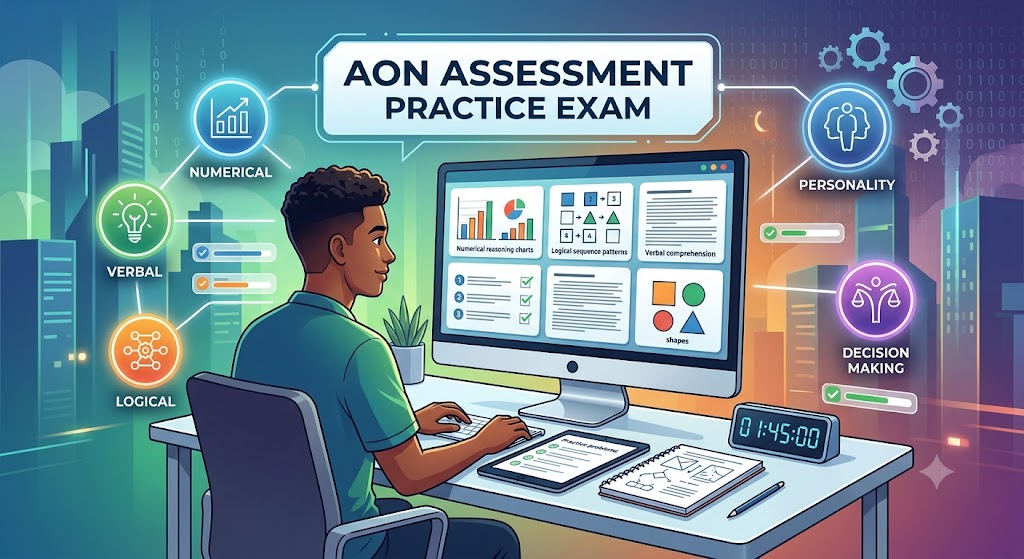 AON Assessment Practice Test Banner