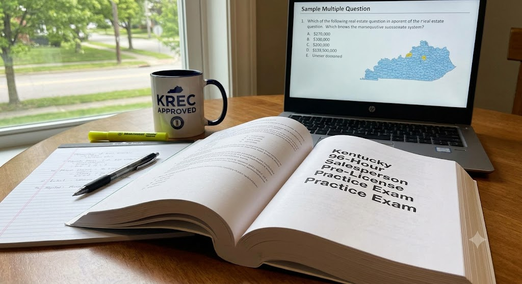 Kentucky 96-Hour Salesperson Pre-License State Practice Exam Banner