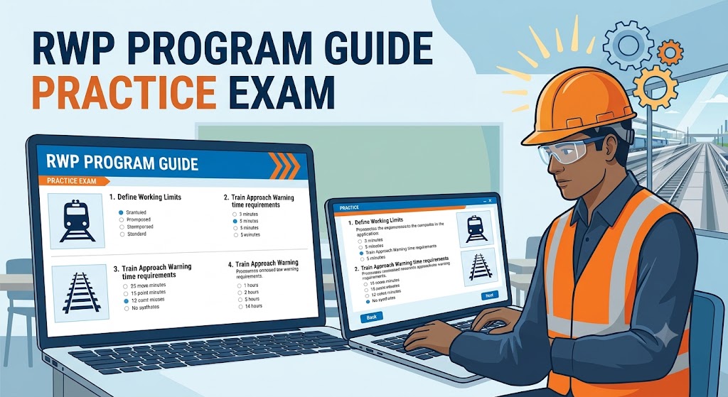 Roadway Worker Protection (RWP) Program Guide (PG) Practice Test Banner
