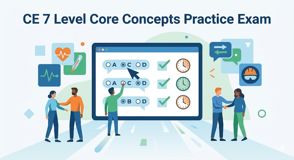 CE 7 Level Core Concepts Post-Test Practice Banner