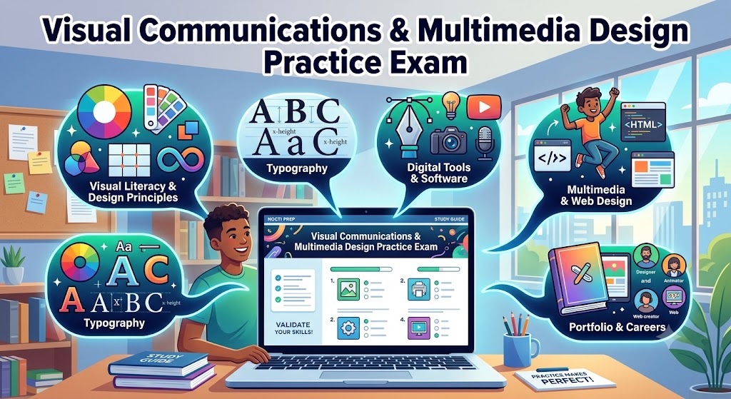 NOCTI Visual Communications and Multimedia Design Practice Exam Banner