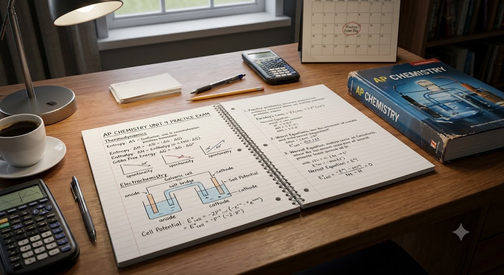 AP Chemistry Exam Unit 9 Practice Test (Thermodynamics and Electrochemistry) Banner