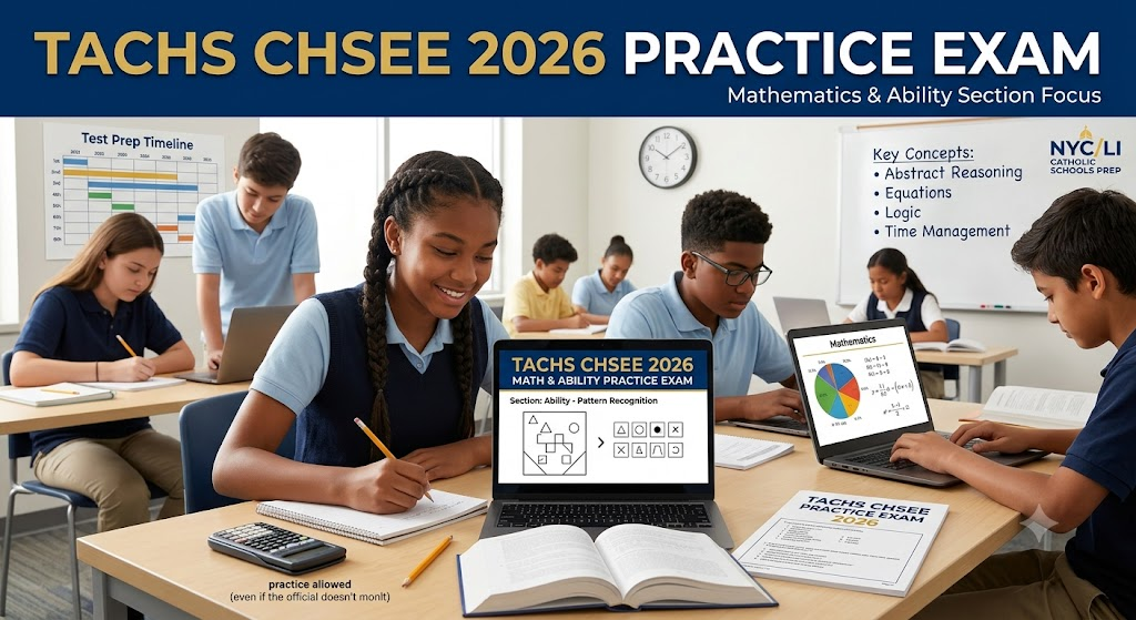 TACHS CHSEE Math and Ability Practice Test 2026 Banner