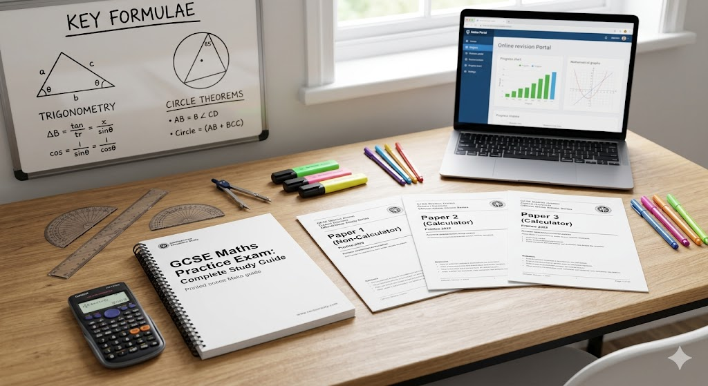 General Certificate of Secondary Education (GCSE) Maths Practice Exam Banner