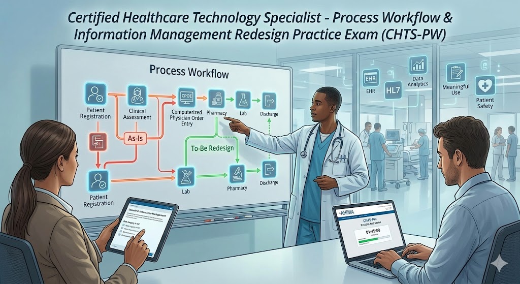 Certified Healthcare Technology Specialist (CHTS) Process Workflow & Information Management Redesign Practice Exam Banner