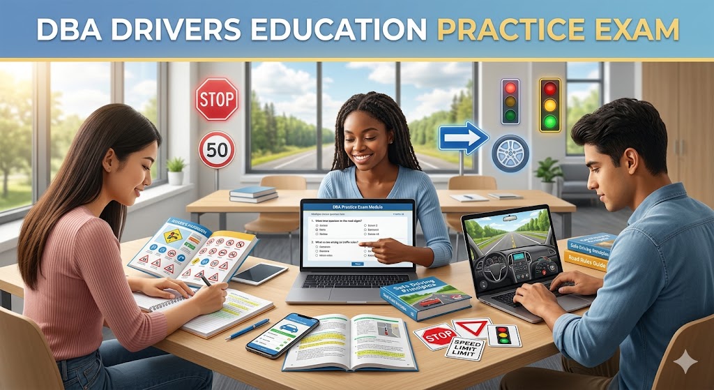 DBA Drivers Education Practice Exam Banner
