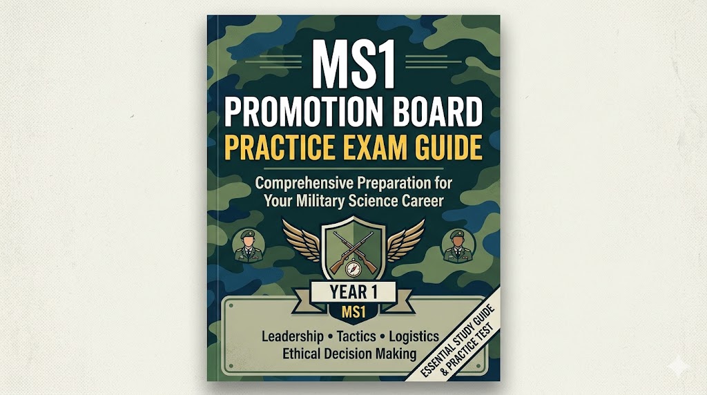 Military Science Year 1 (MS1) Promotion Board Practice Exam Banner