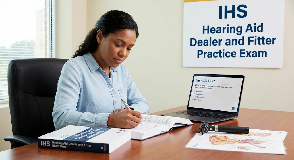 IHS Hearing Aid Dealer and Fitter Practice Test Banner