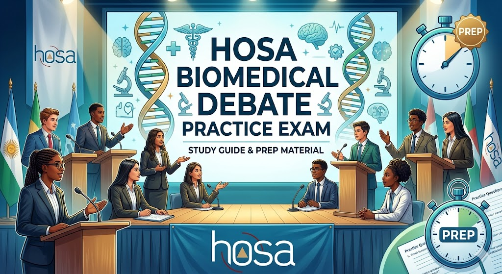 HOSA Biomedical Debate Practice Test Banner