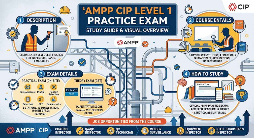 AMPP Basic Coatings Inspector (CIP Level 1) Certification Practice Exam Banner