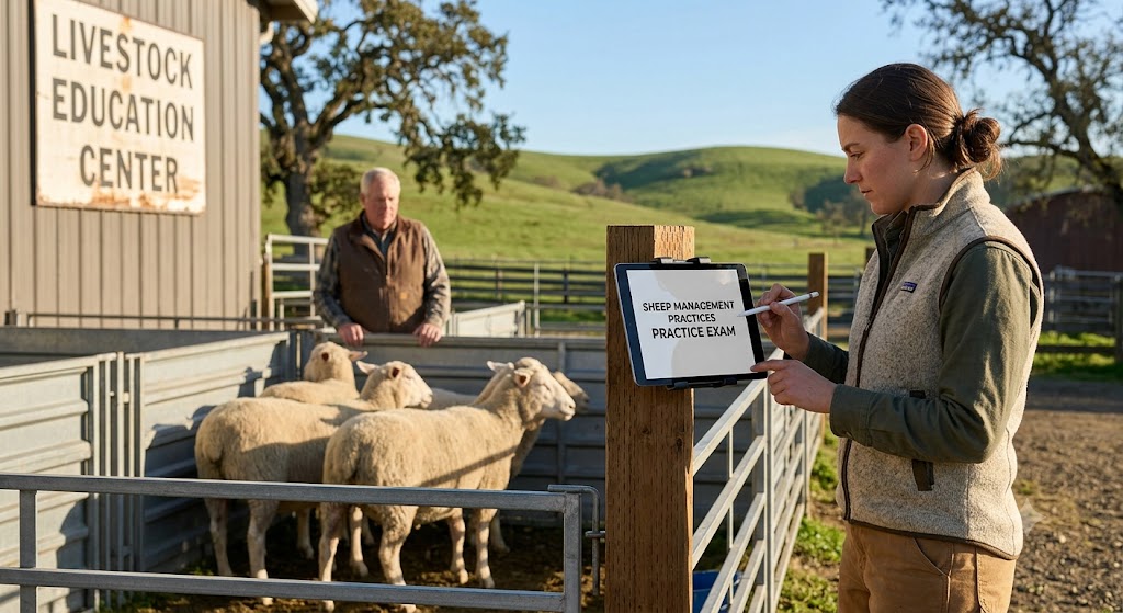 Sheep Management Practices Practice Exam Banner