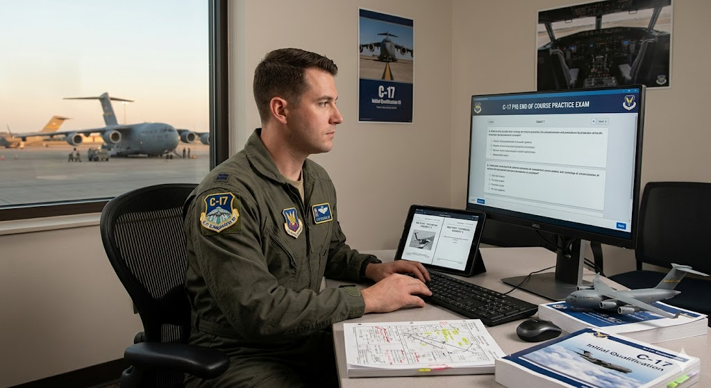C-17 Pilot Initial Qualification (PIQ) End Of Course Practice Test Banner