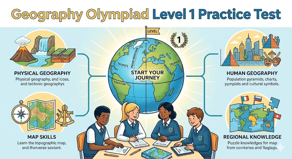Geography Olympiad Level 1 Practice Test Banner