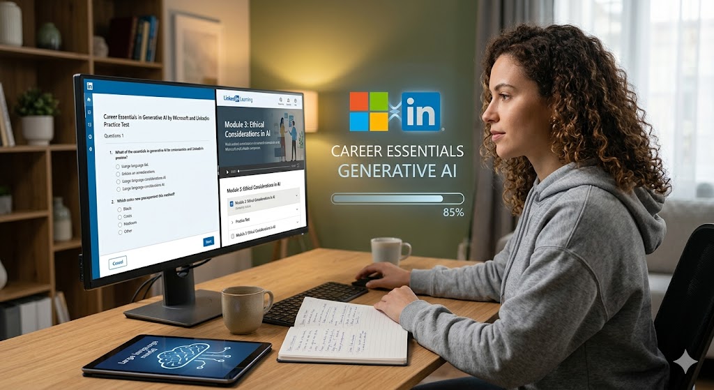 Career Essentials in Generative AI by Microsoft and LinkedIn Practice Test Banner