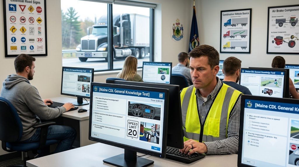Maine CDL General Knowledge Test Simulator Banner