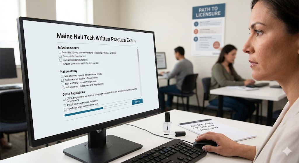 Maine Nail Tech Written Practice Exam Banner