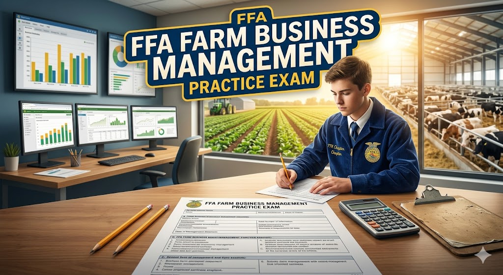 FFA Farm Business Management Contest Practice Exam Banner