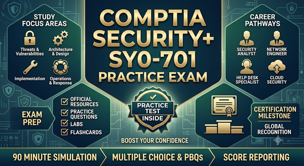 CompTIA Security+ SY0-701 Practice Exam Banner