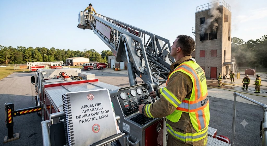 Aerial Fire Apparatus Driver/Operator Practice Exam Banner