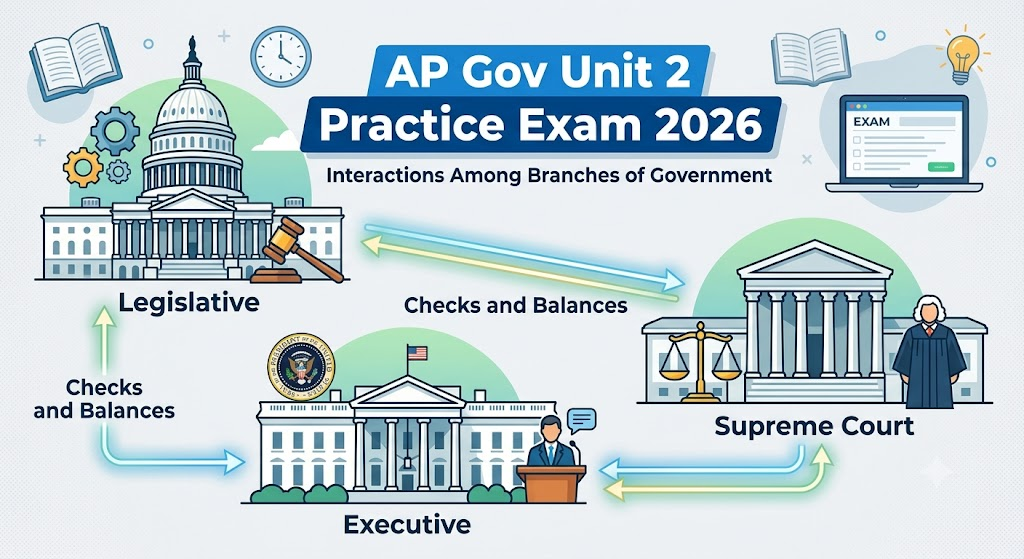 Unit 2 Interactions Among Branches of Government Practice Test 2026 Banner