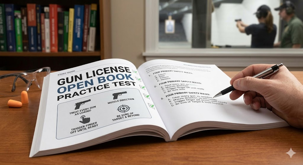 Gun License Open Book Practice Test Banner