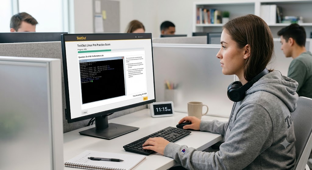 TestOut Linux Pro Practice Test Banner