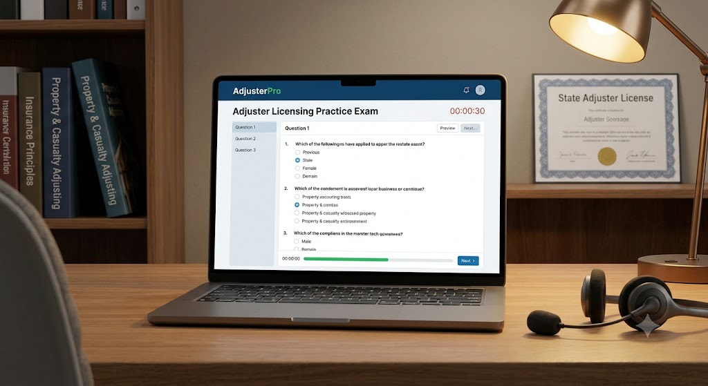 AdjusterPro Insurance Adjuster Licensing Practice Test Banner