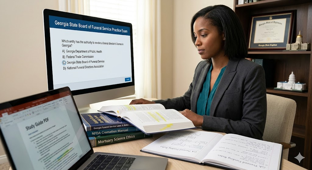 Georgia State Board of Funeral Service Practice Exam Banner