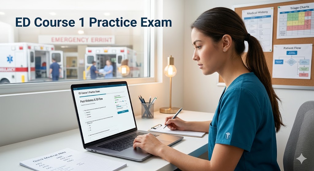 Emergency Department Course 1 – Past Histories & ED Flow Practice Test Banner
