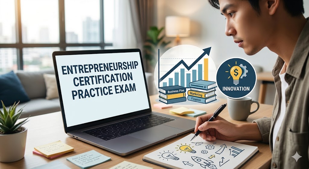 Entrepreneurship Certification Practice Exam Banner