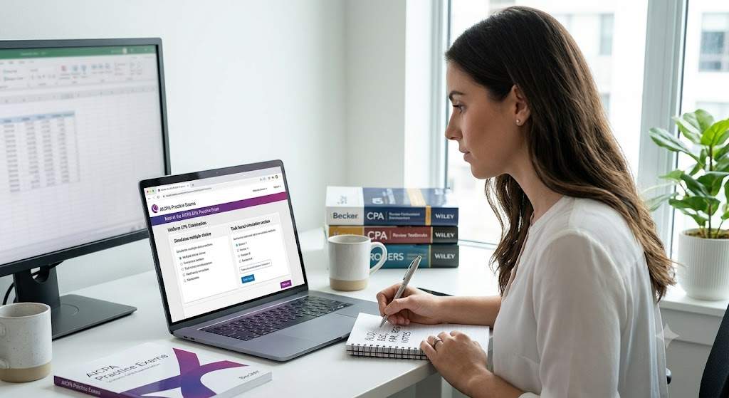 American Institute of Certified Public Accountants (AICPA) Practice Exam Banner