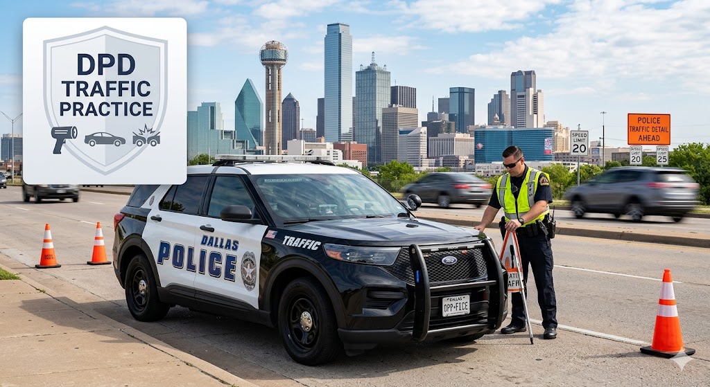 Dallas Police Department (DPD) Traffic Practice Exam Banner