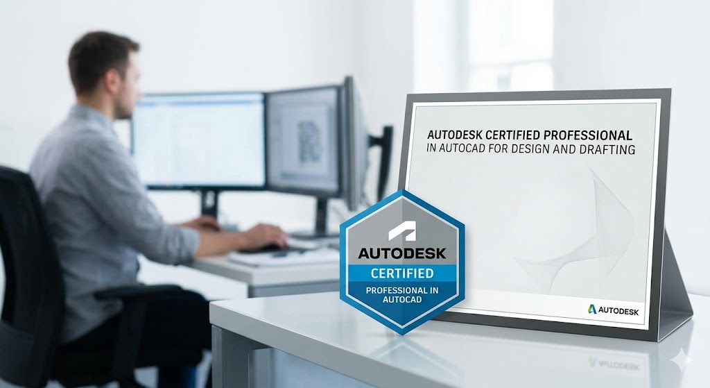 Autodesk Certified Professional in AutoCAD for Design and Drafting Practice Exam Study Guide Banner