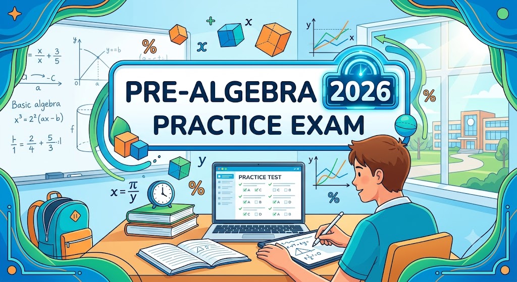 Pre-Algebra Practice Test 2026 Question Answers [SET 1] Banner