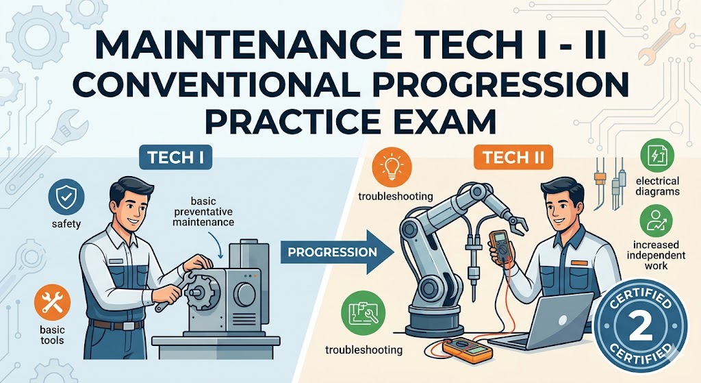 Maintenance Tech I - II Conventional Progression Practice Test Banner