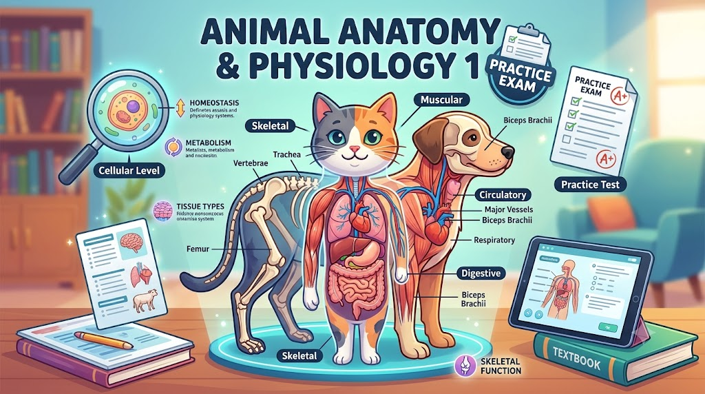 Animal Anatomy and Physiology 1 Practice Exam Banner