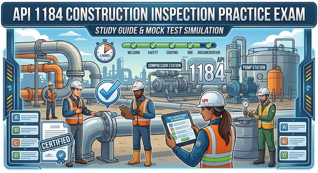 API 1184 – Pipeline Facility Construction Inspection Practice Test Banner