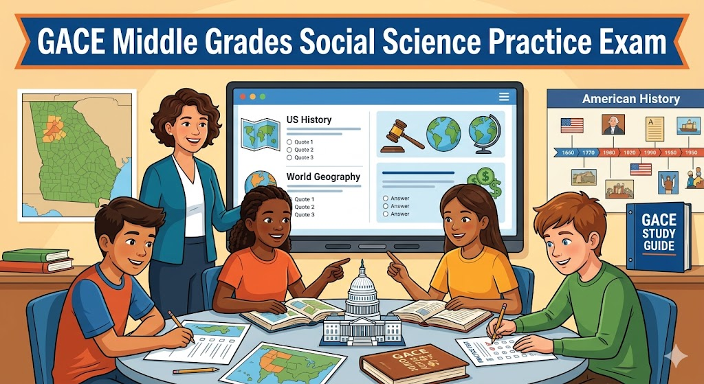 GACE Middle Grades Social Science Practice Exam Banner