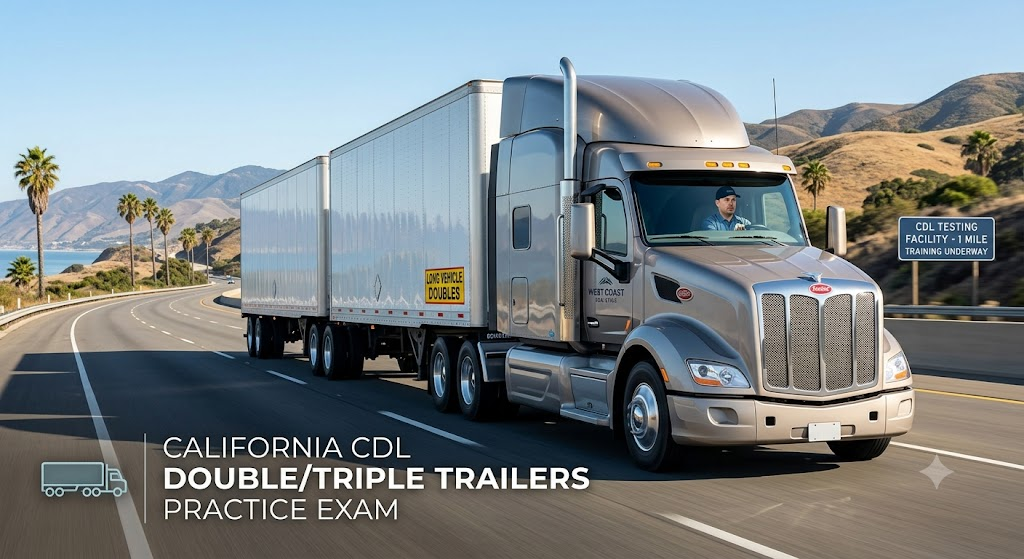 California CDL Double/Triple Trailers Practice Test 2 Banner