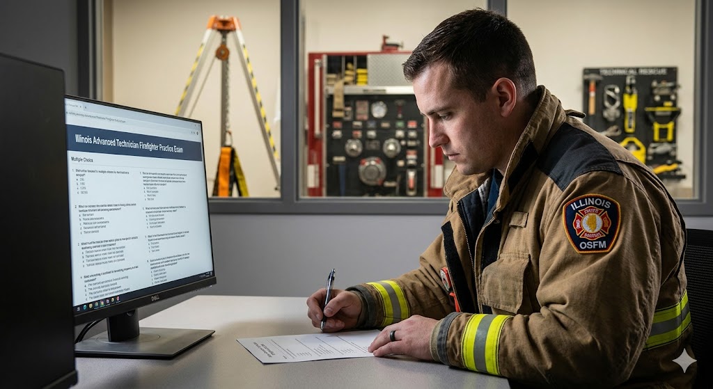 Illinois Advanced Technician Firefighter Practice Exam Banner
