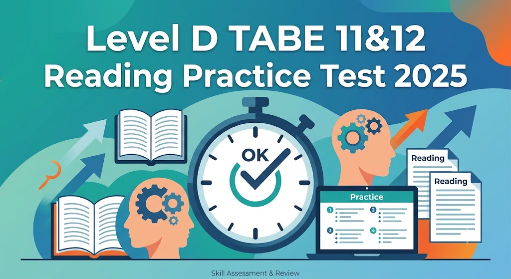 TABE 11&12 Reading Practice Test 2025 Level D (Free Worksheet PDF) Banner
