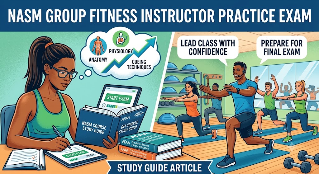 National Academy of Sports Medicine (NASM) Group Fitness Instructor Practice Exam Banner
