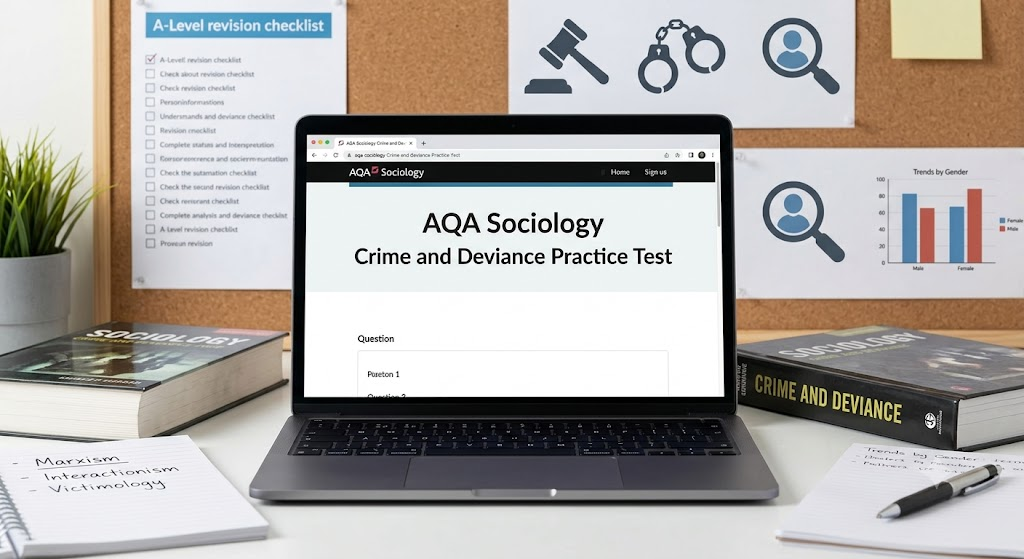 AQA Sociology Crime and Deviance Practice Test Banner