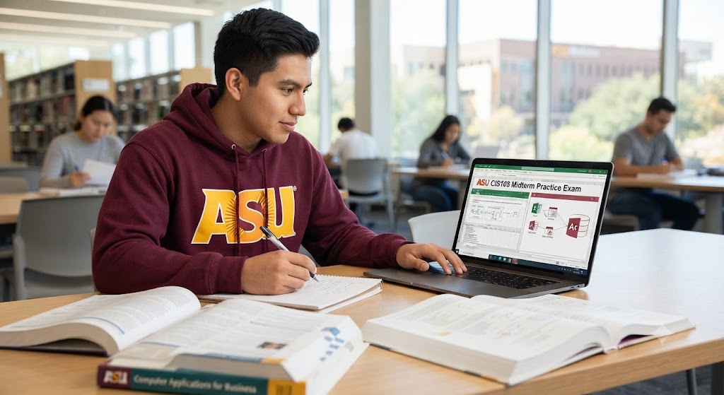 Arizona State University (ASU) CIS105 Computer Applications and Information Technology Midterm Practice Exam Banner